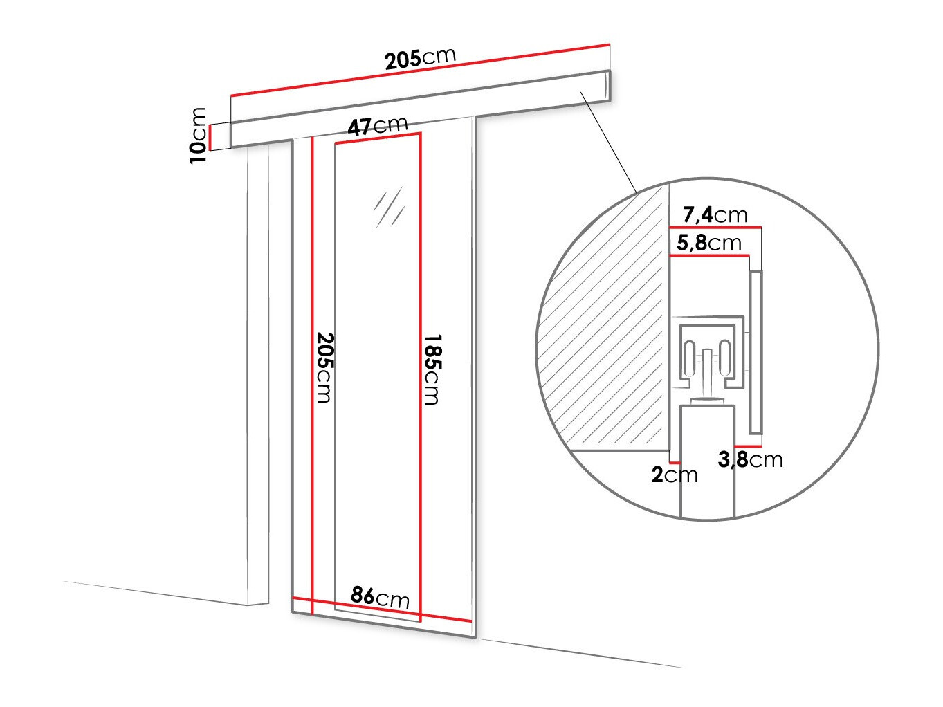 Sliding door Closico Materia IV (Black)