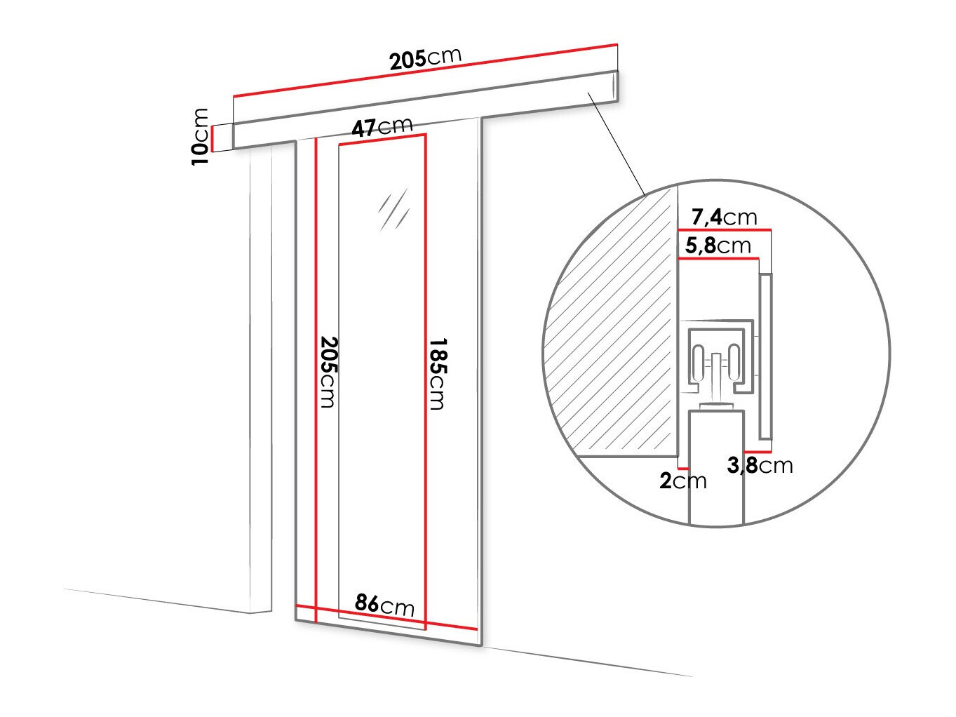 Sliding door Closico Materia IV (Sonoma oak)