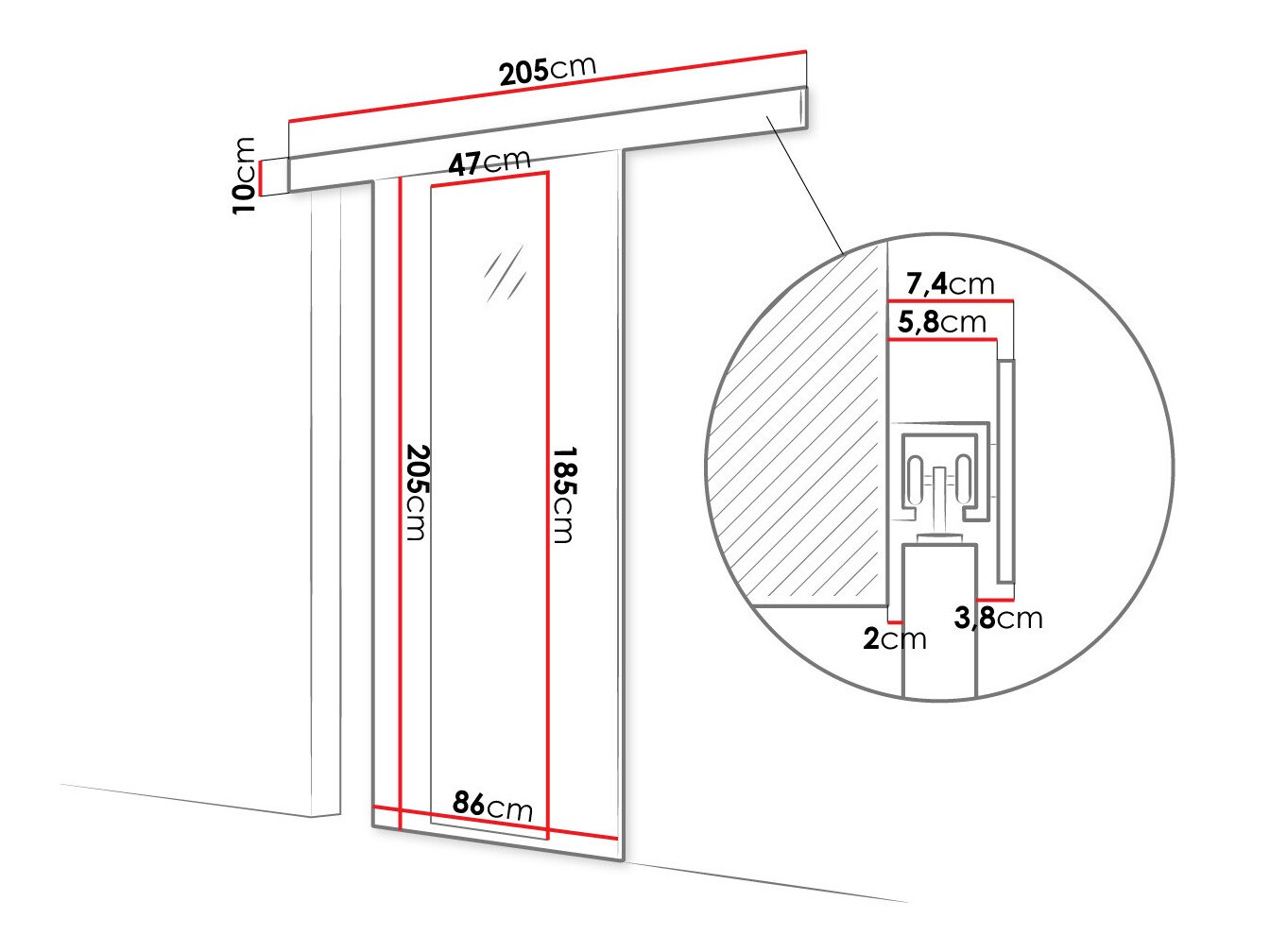 Sliding door Closico Materia IV (White)