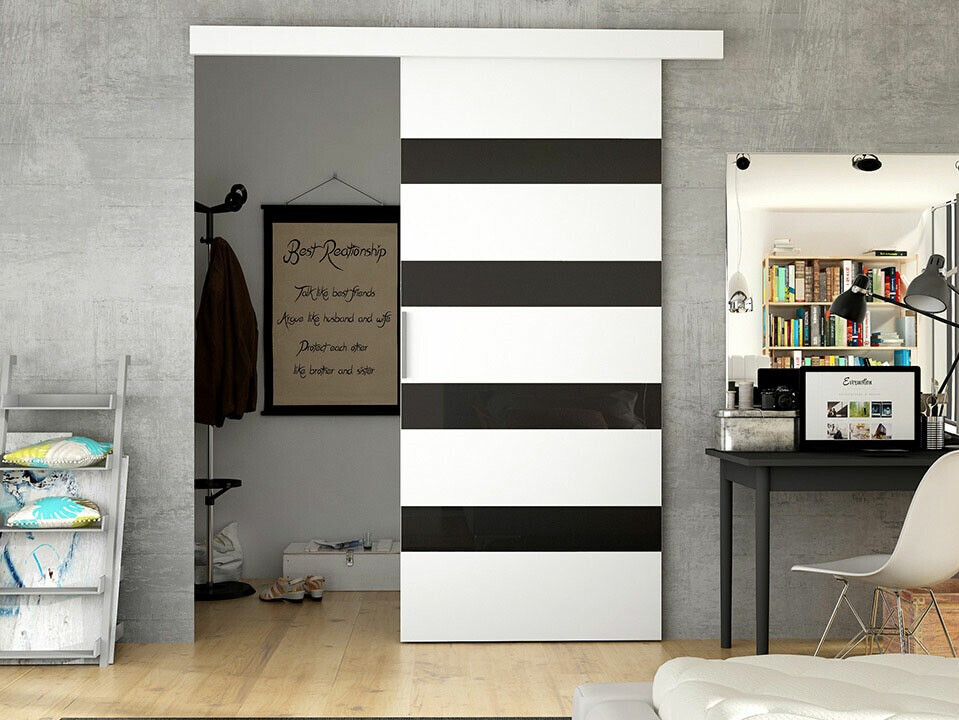 Sliding door Closico Materia V (White + Black)