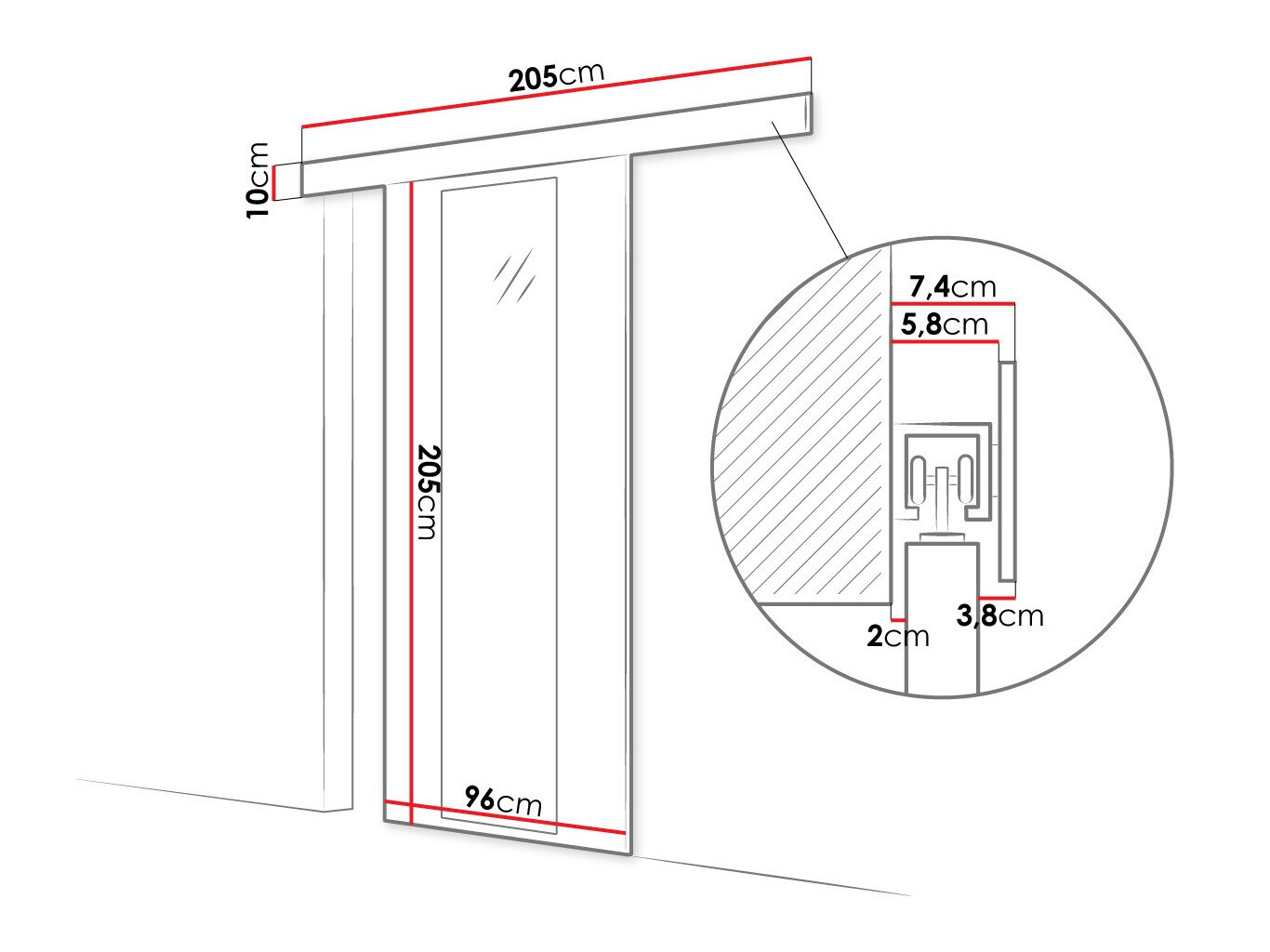 Sliding door Closico Portalis IV (Black)