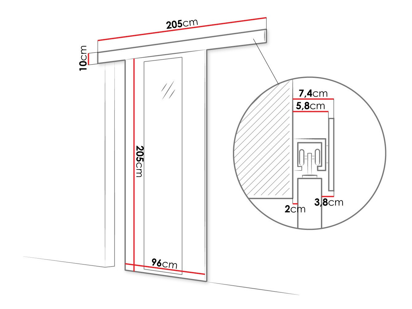 Sliding door Closico Portalis IV (Sonoma oak)