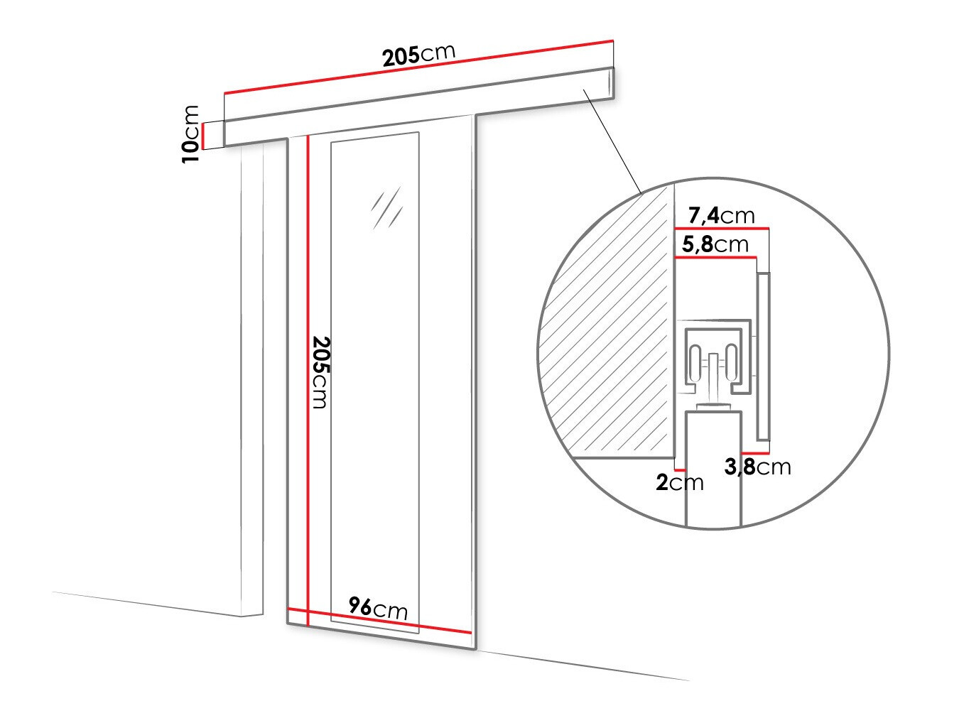 Sliding door Closico Portalis IV (White)