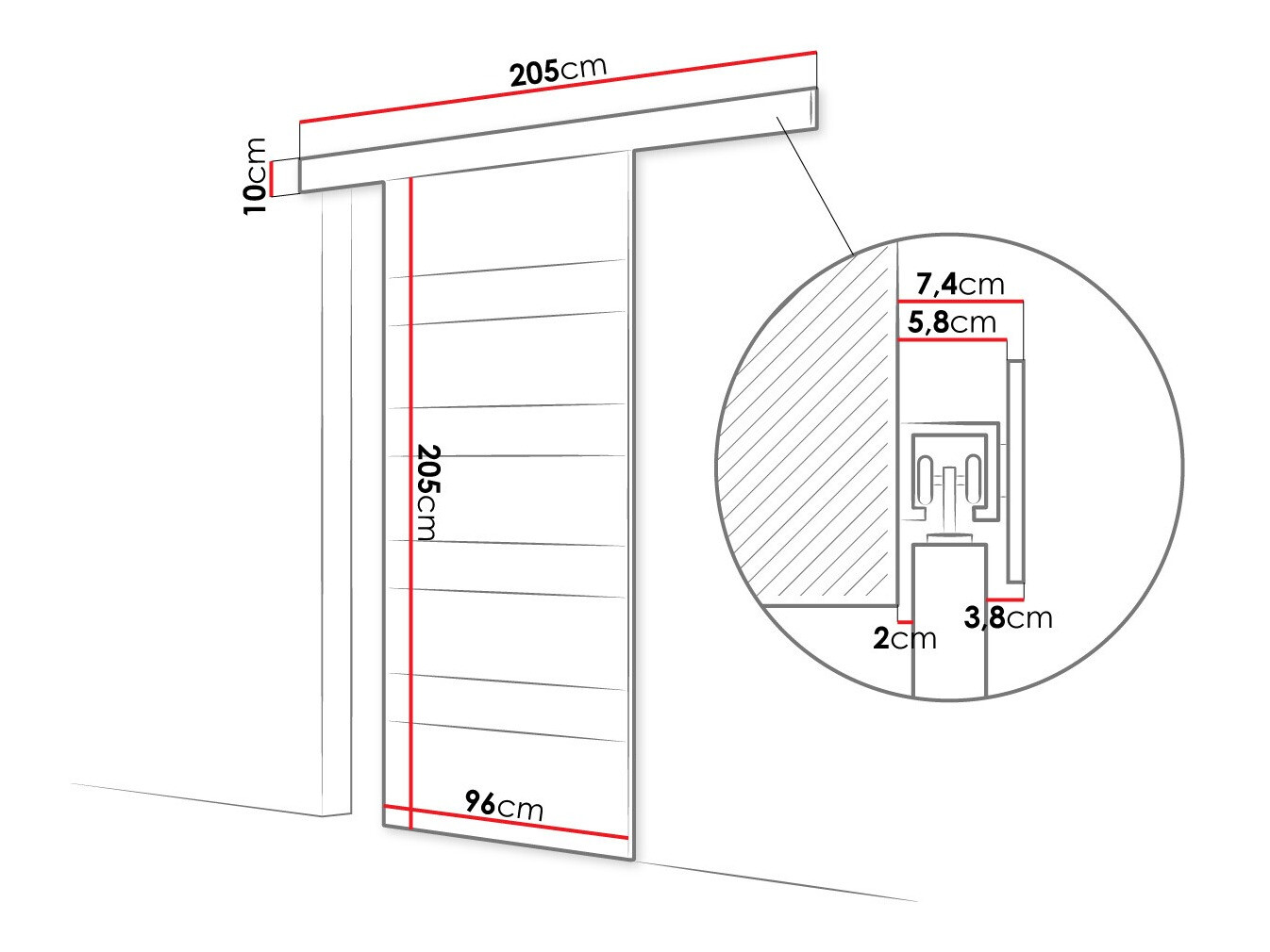 Sliding door Closico Portalis V (Black)