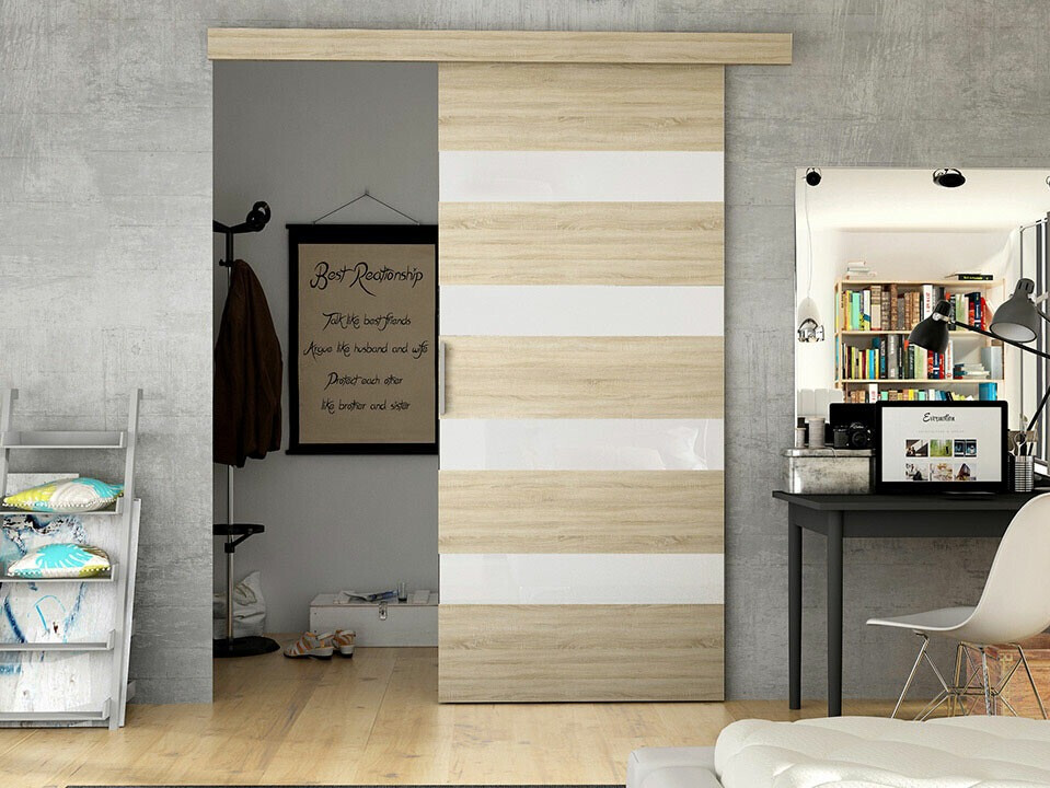 Sliding door Closico Portalis V (Sonoma oak + White)