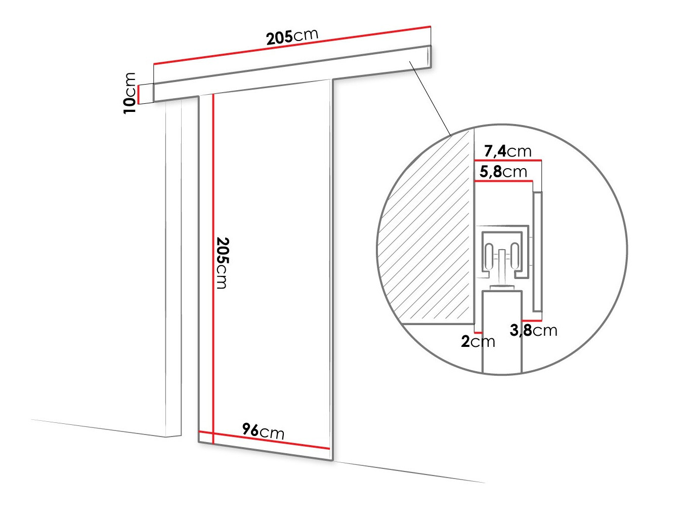 Sliding door Closico Portalis II (Black)
