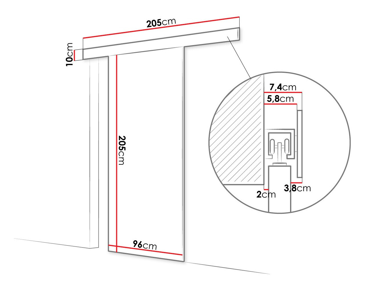 Sliding door Closico Portalis II (Sonoma oak)