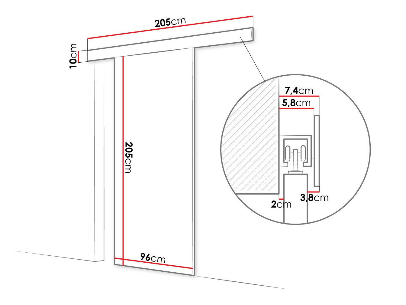 Sliding door Closico Portalis II (White)