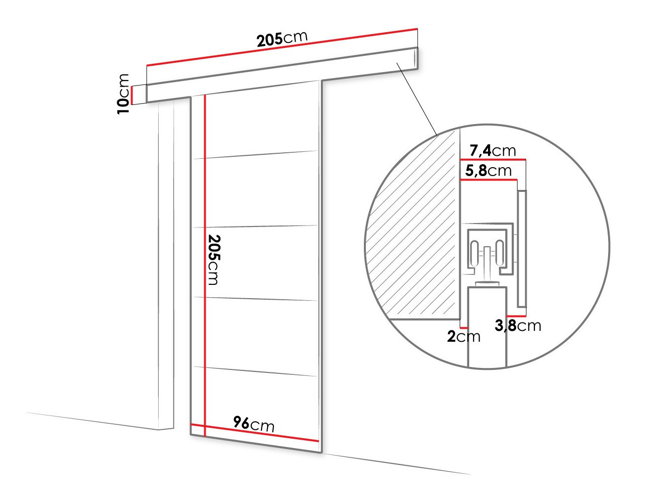 Sliding door Closico Portalis III (White)