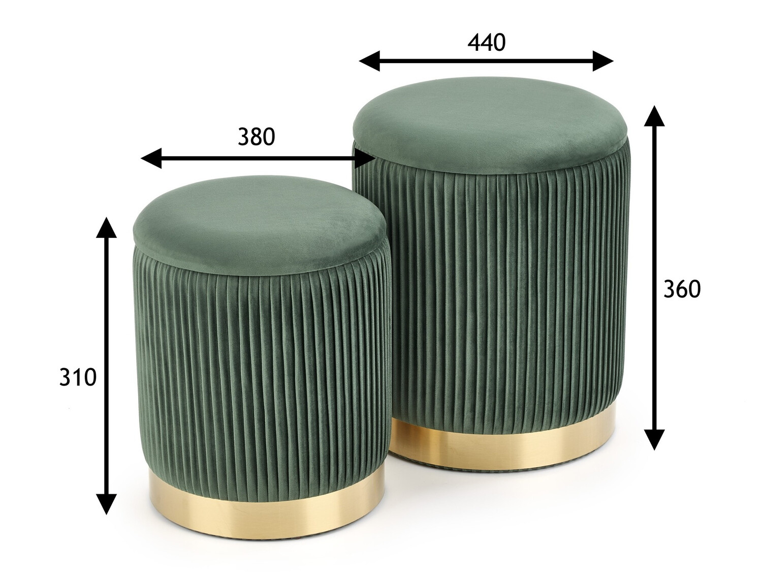 Ottoman set Houston 1153 (Dark green)