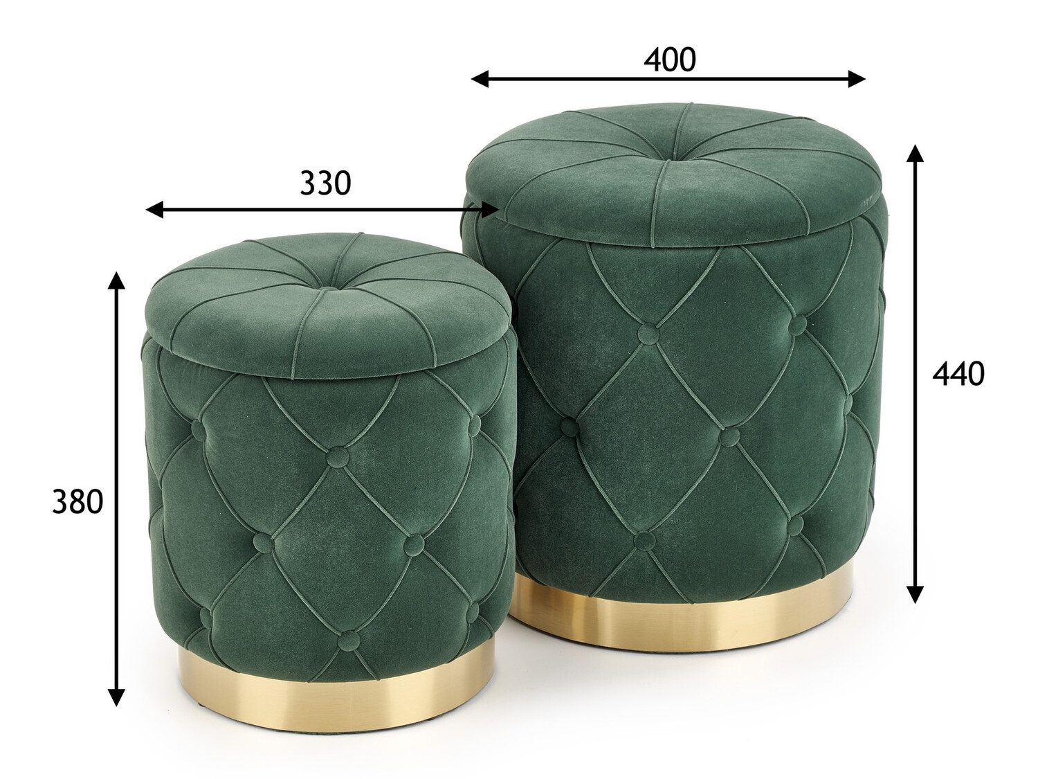 Ottoman set Houston 1154 (Dark green)