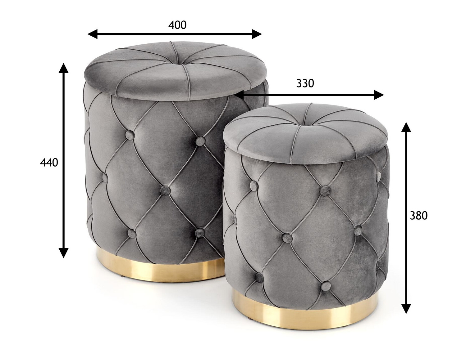 Ottoman set Houston 1154 (Grey)
