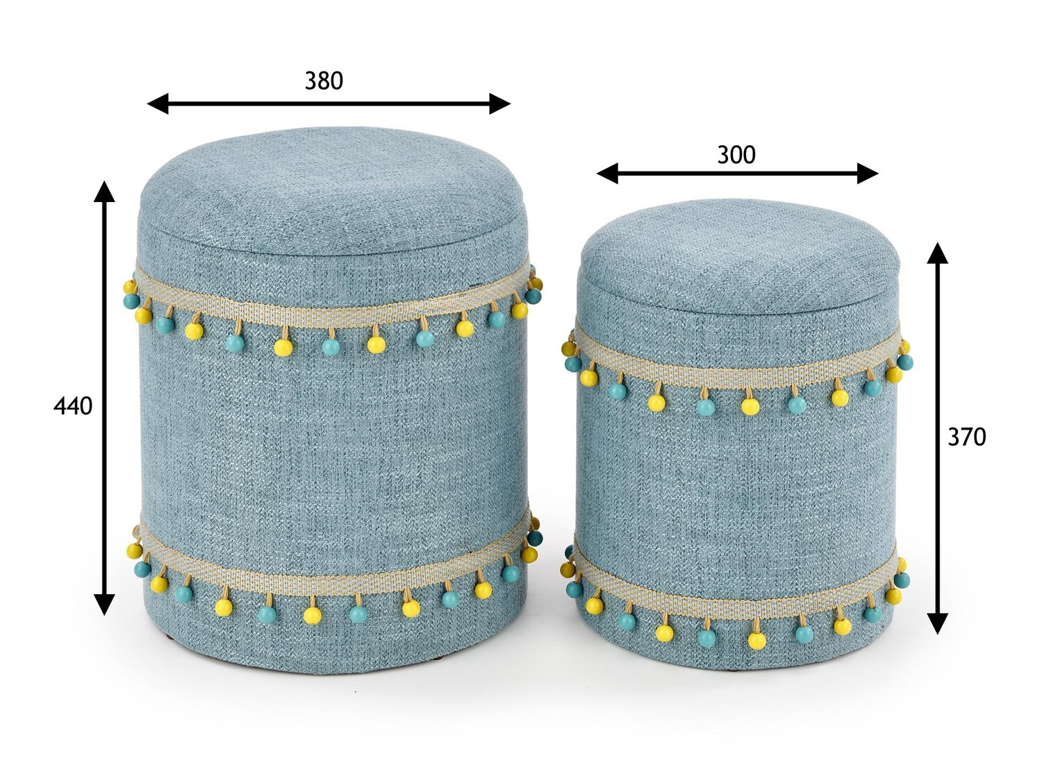 Ottoman set Houston 1155 (Light blue)