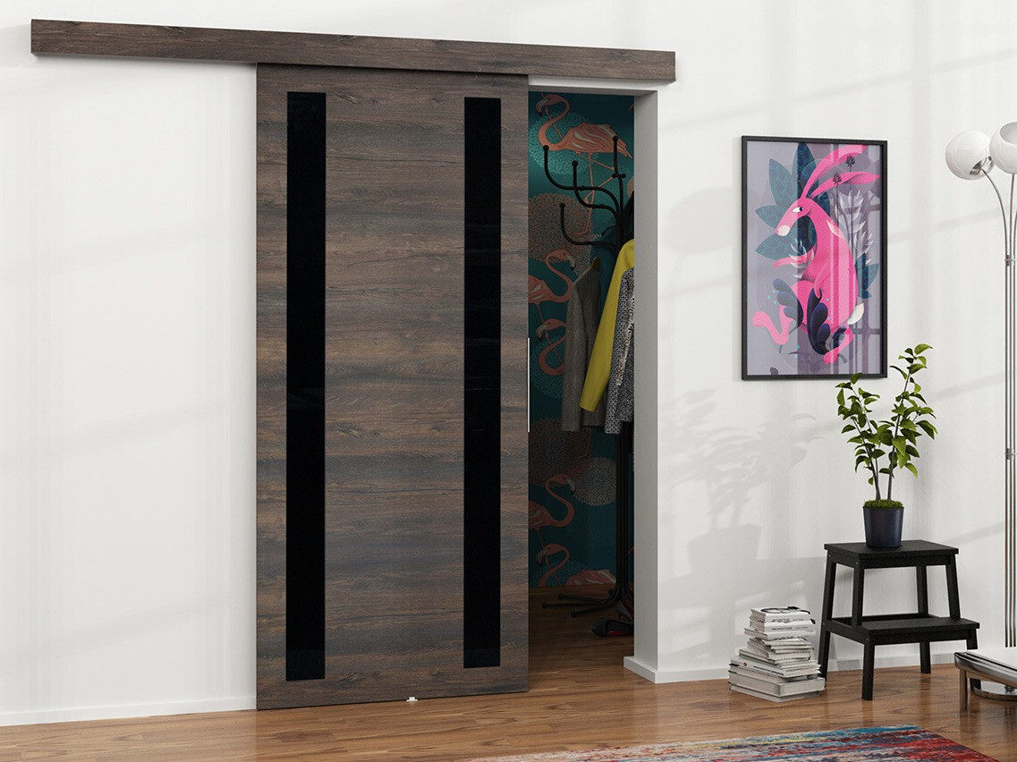 Sliding door Dover 120 (Dark ash + Black)