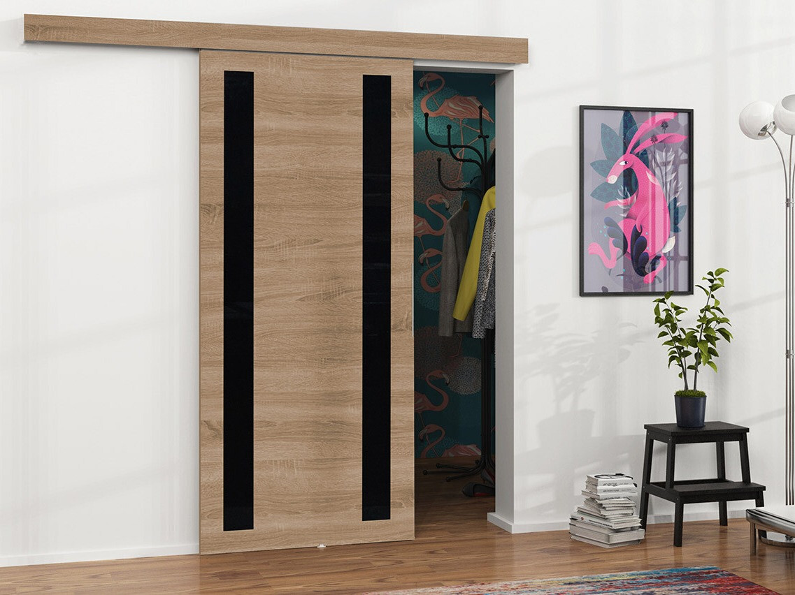 Sliding door Dover 121 (Sonoma oak + Black)