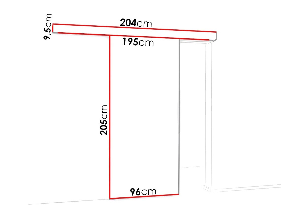 Sliding door Dover 124 (White + Black)