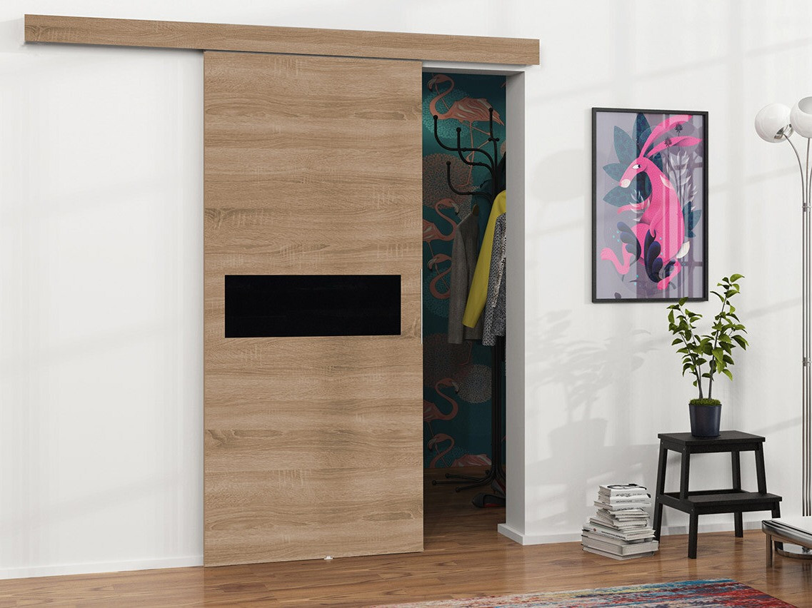 Sliding door Dover 134 (Sonoma oak + Black)