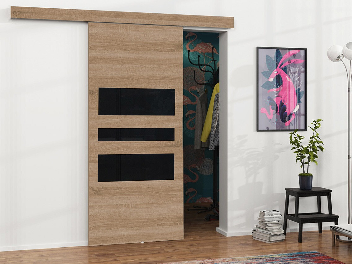 Sliding door Dover 138 (Sonoma oak + Black)