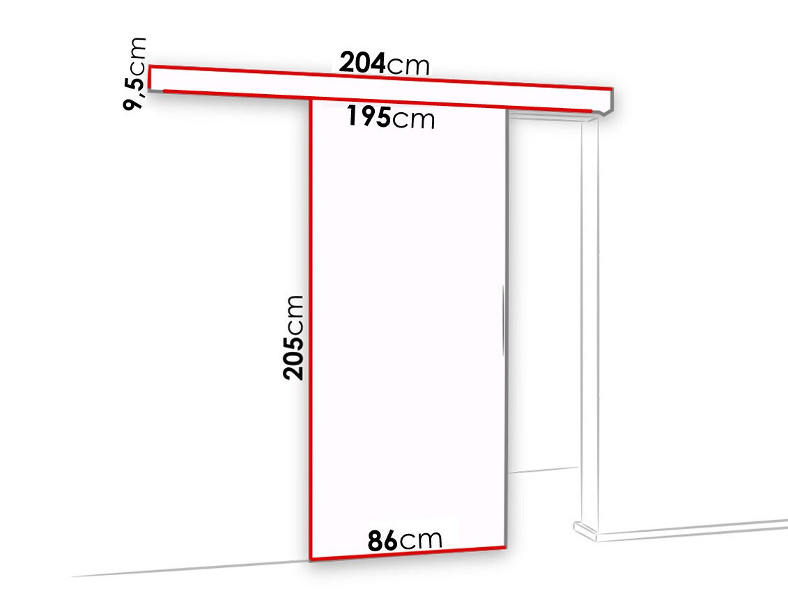 Sliding door Dover 138 (Sonoma oak + Black)