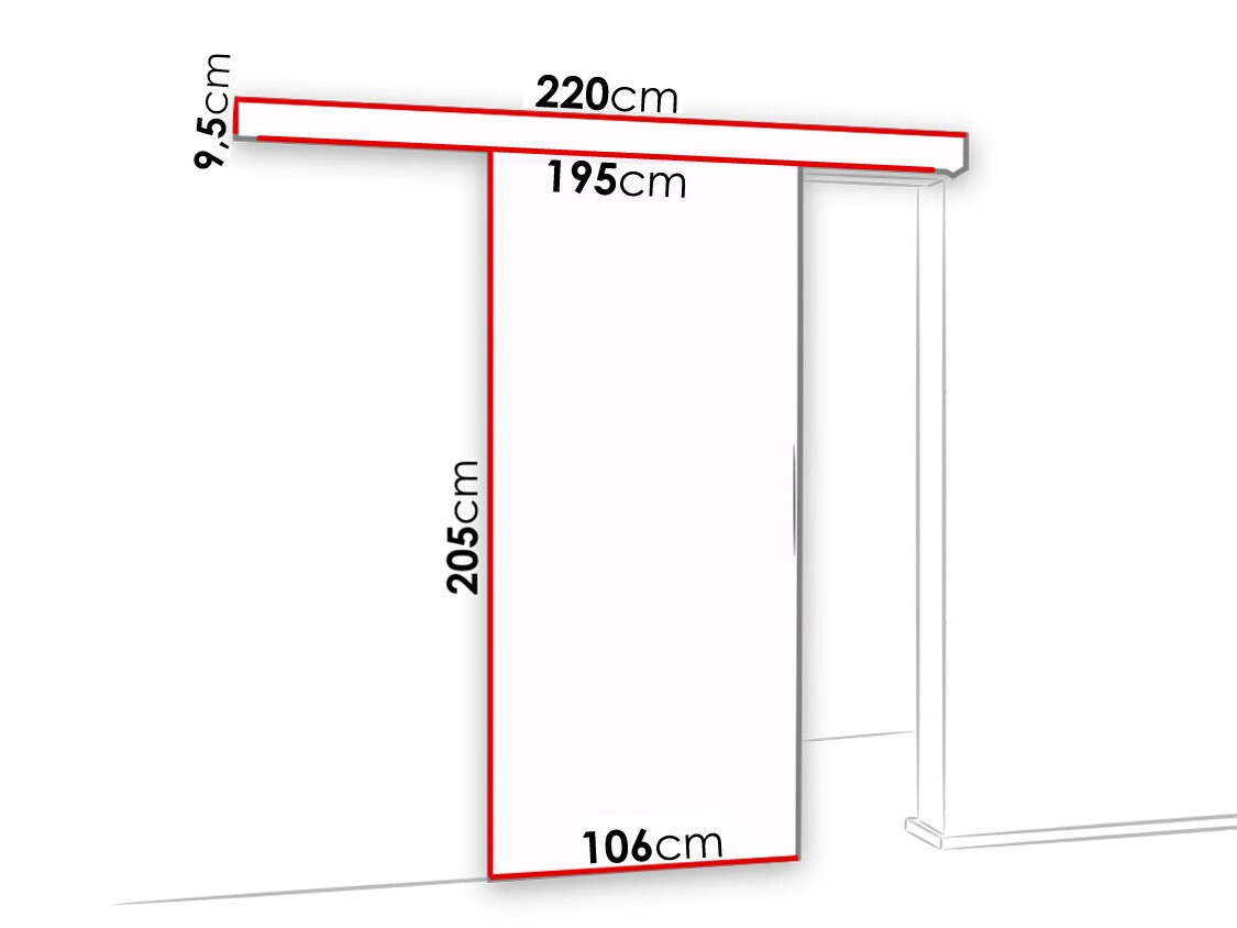 Sliding door Dover 140 (Sonoma oak + Black)