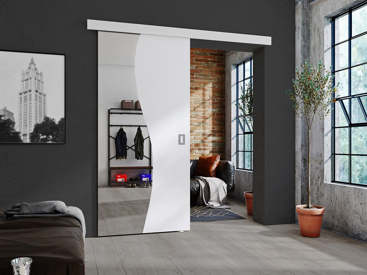 Sliding door Dover 150 (White)