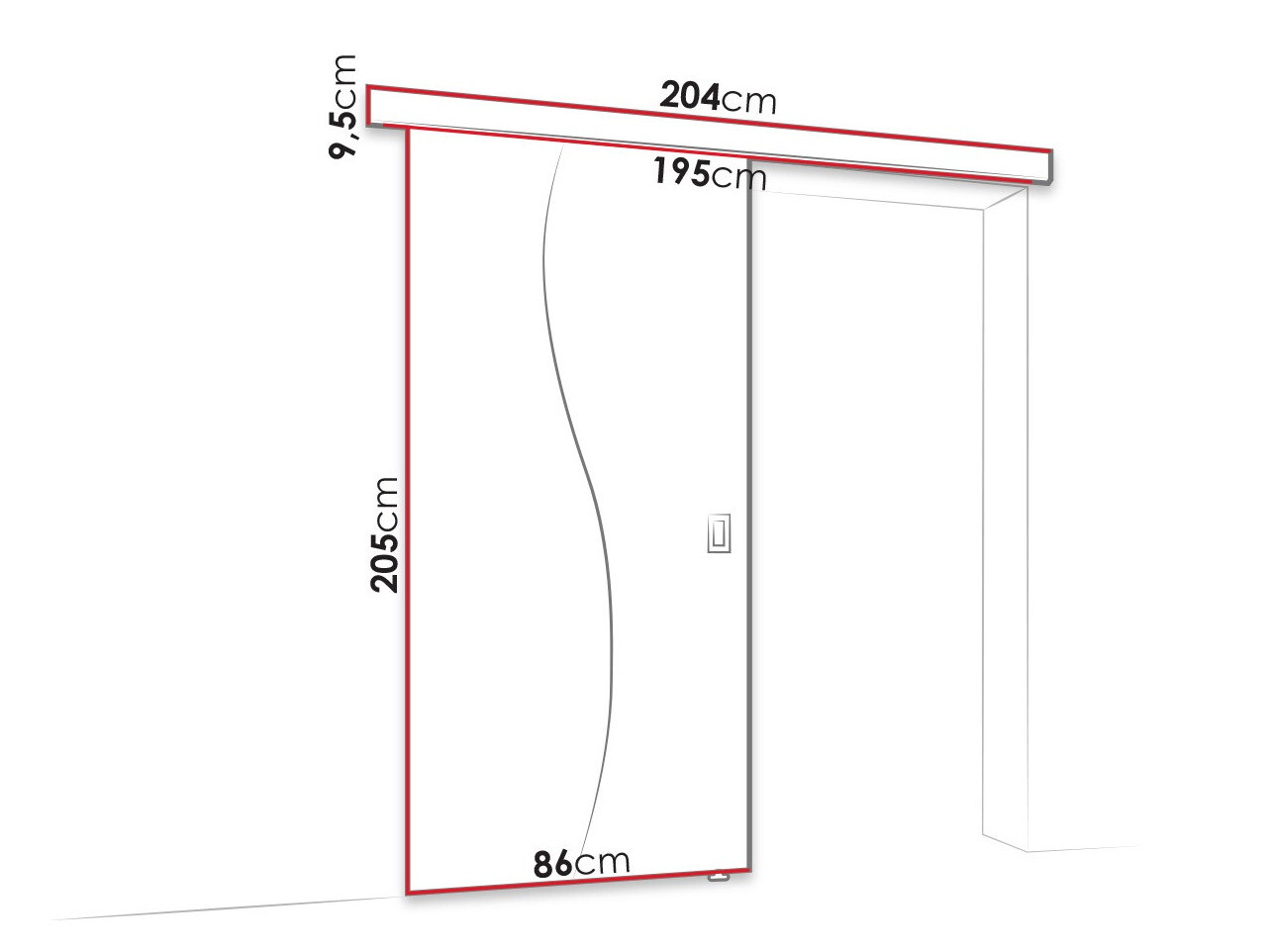 Sliding door Dover 150 (White)