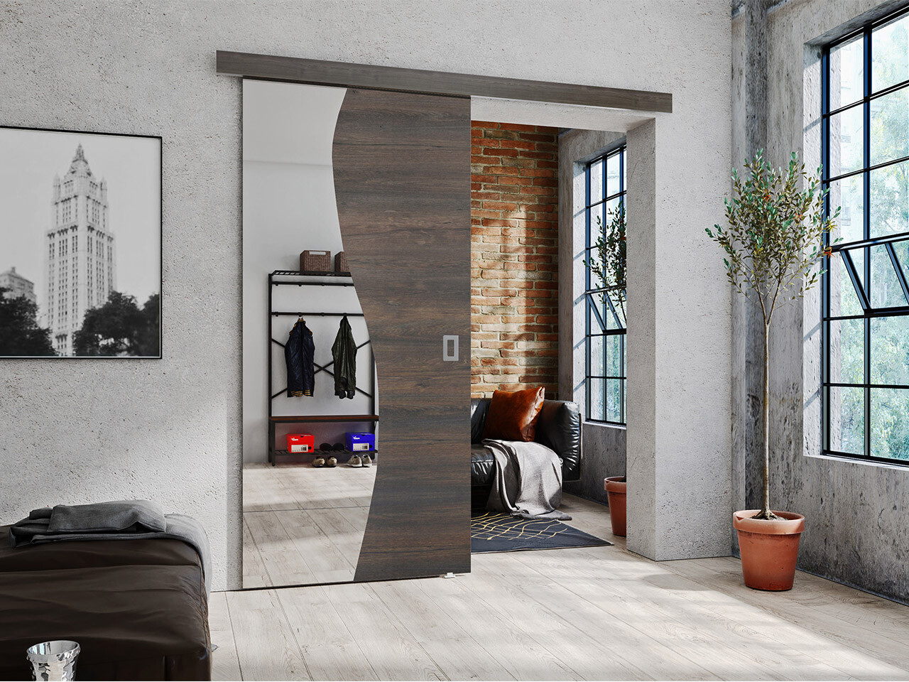 Sliding door Dover 152 (Dark ash)