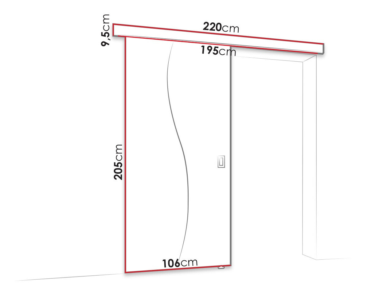 Sliding door Dover 152 (Dark ash)