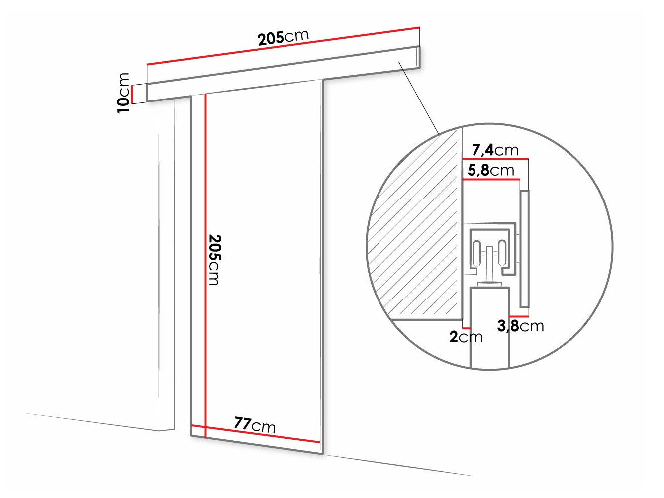 Sliding door Closico Fundus II (Black)
