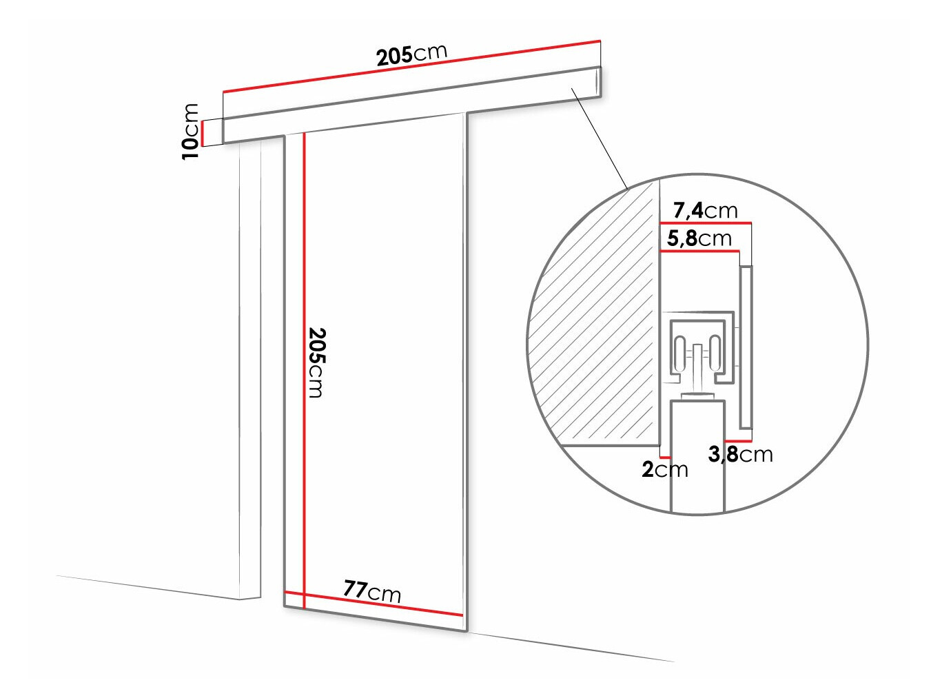 Sliding door Closico Fundus III (White)