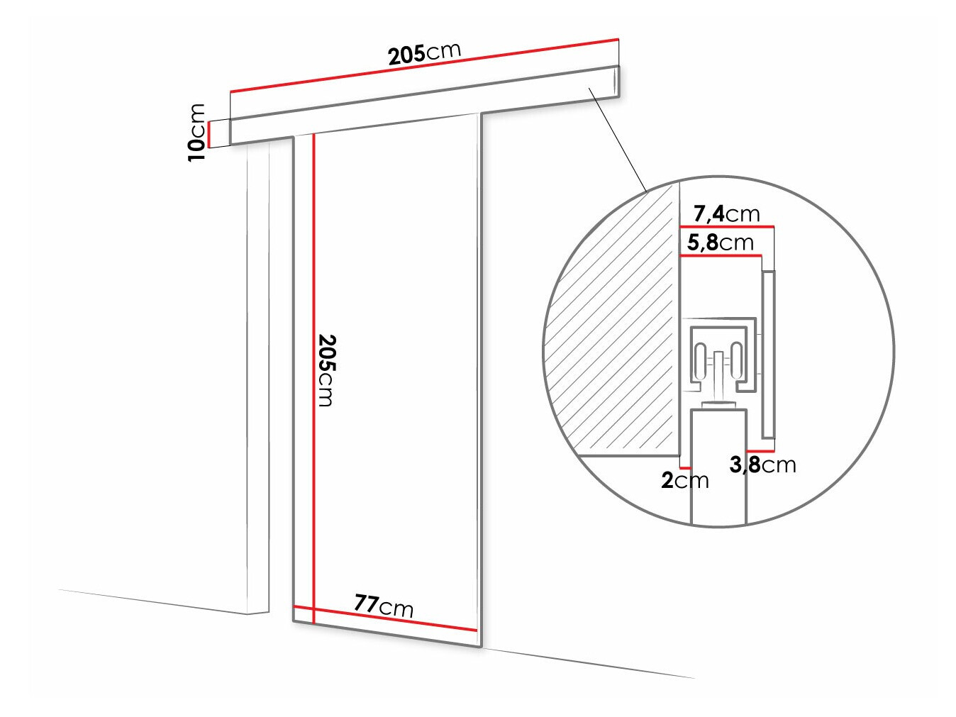 Sliding door Closico Fundus IV (Black)