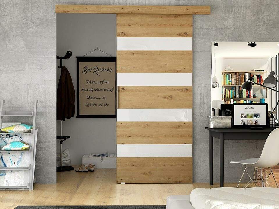 Sliding door Closico Fundus V (Artisan oak + White)
