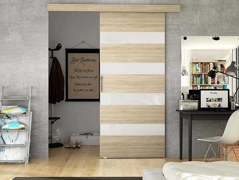 Sliding door Closico Fundus V (Sonoma oak + White)