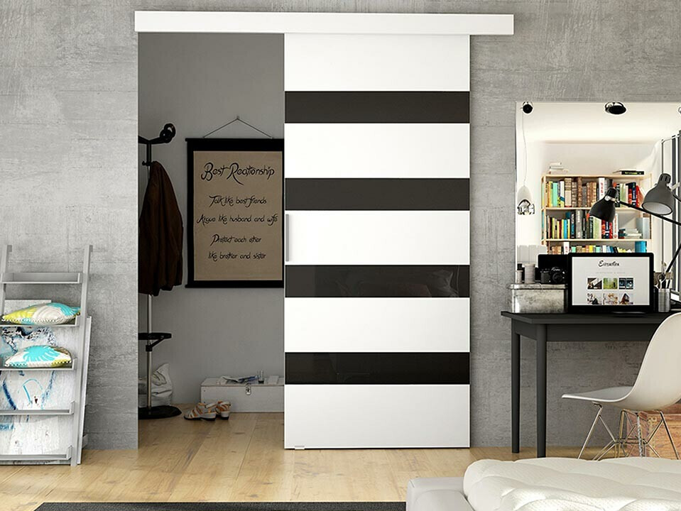 Sliding door Closico Fundus V (White + Black)