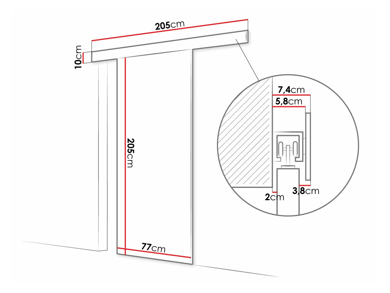 Sliding door Closico Fundus V (White)
