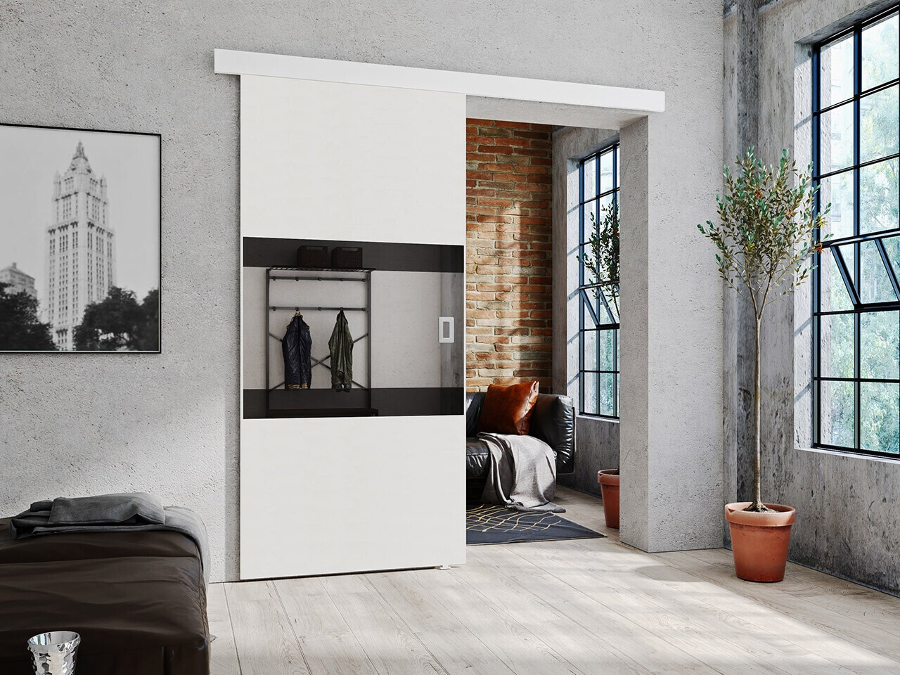 Sliding door Dover 174 (White + Black)