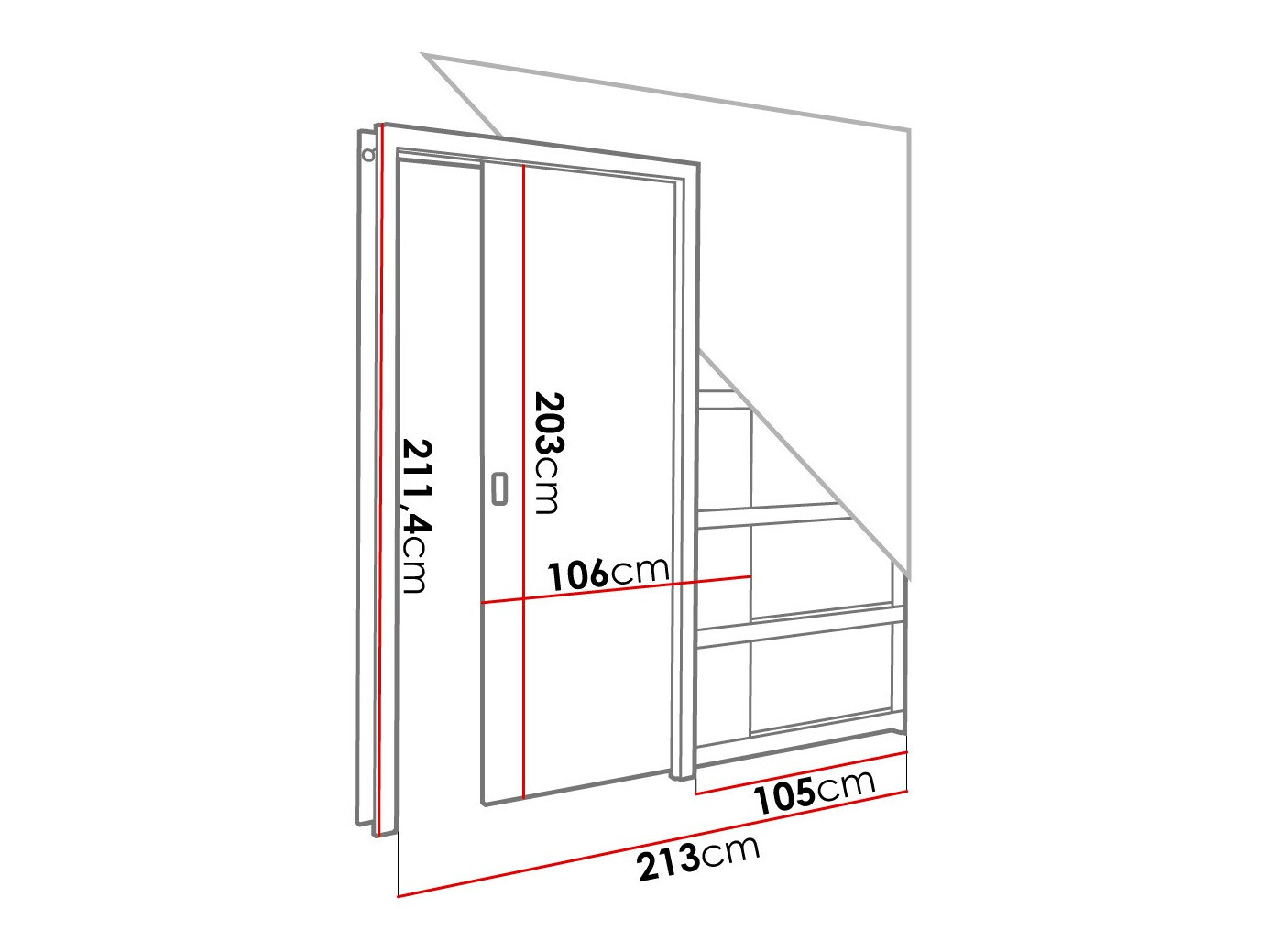 Sliding door Dover 185 (Anthracite)