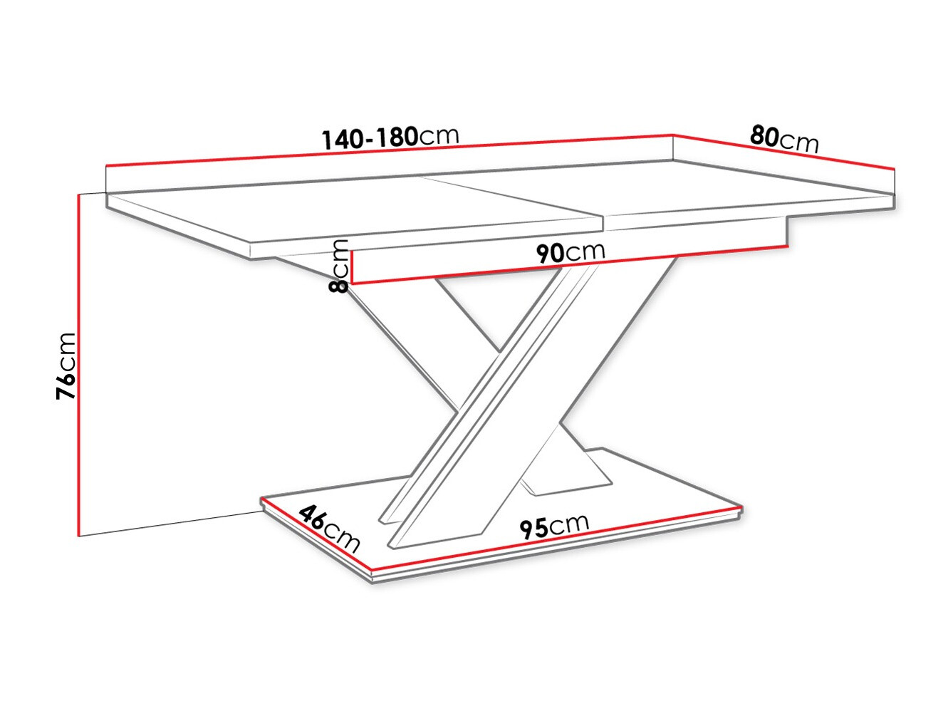 Table Decium (Glossy black)