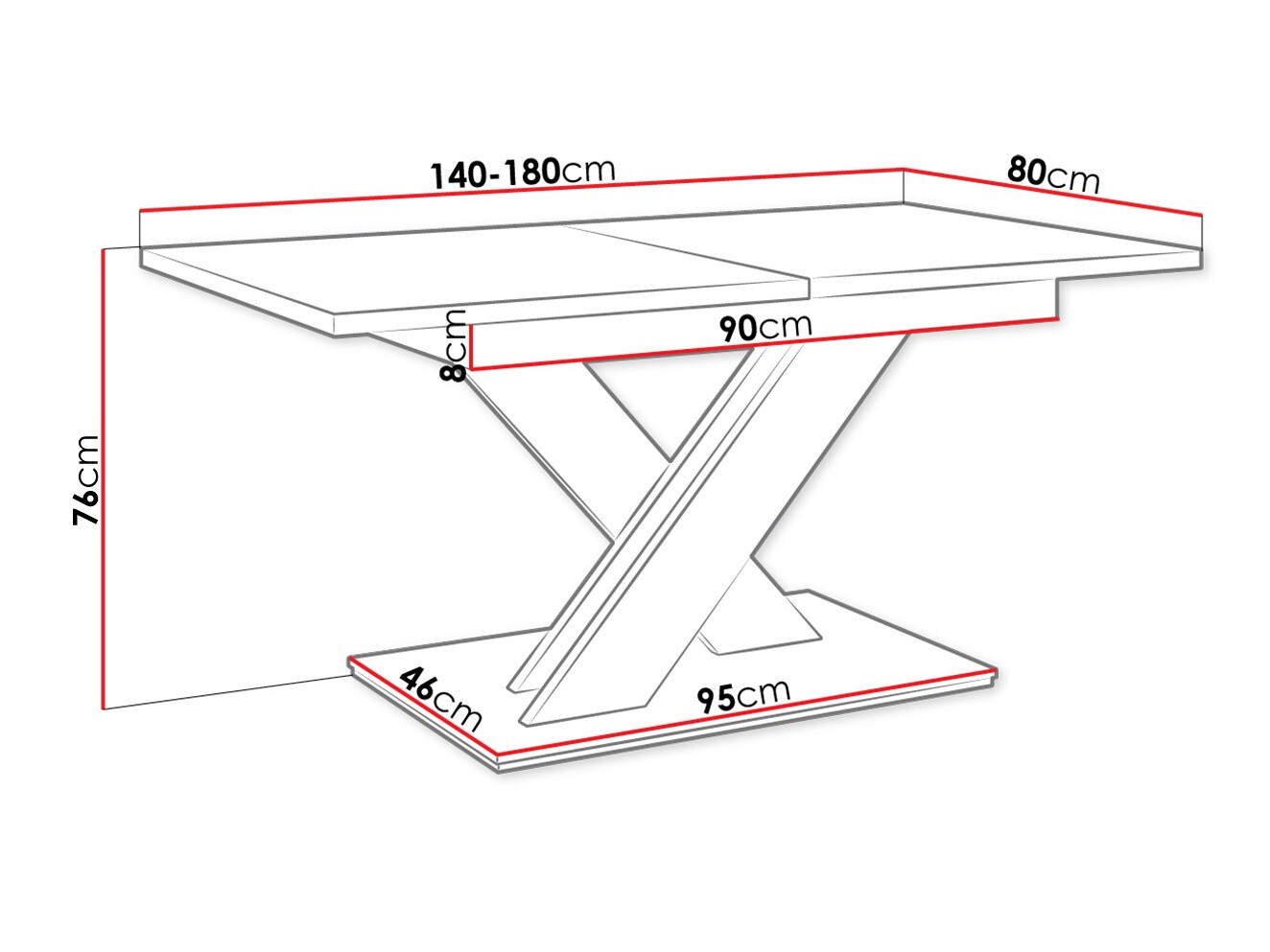 Table Decium (White + Concrete)