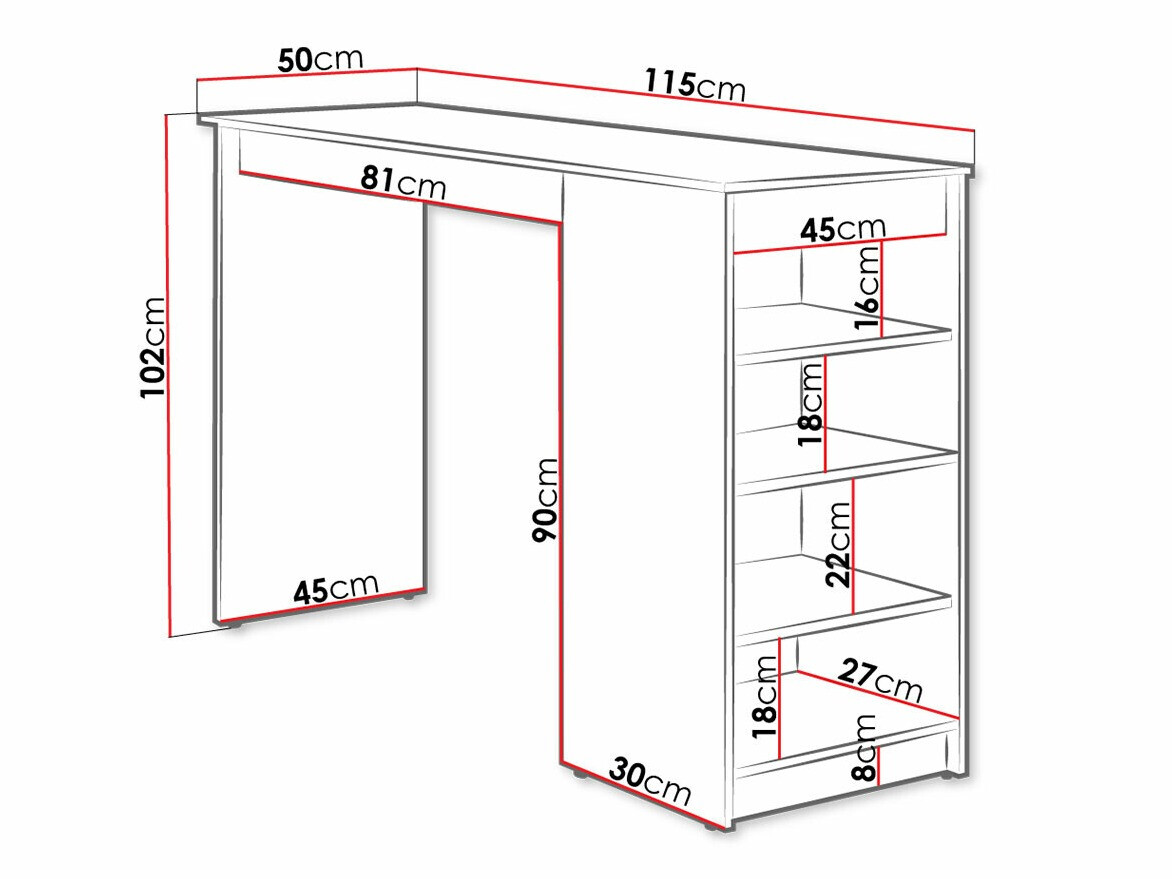 Bar table Comfivo Cedrus (Artisan oak)