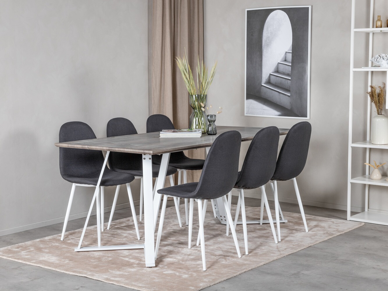 Dining set Dallas 1804 (White + Black)