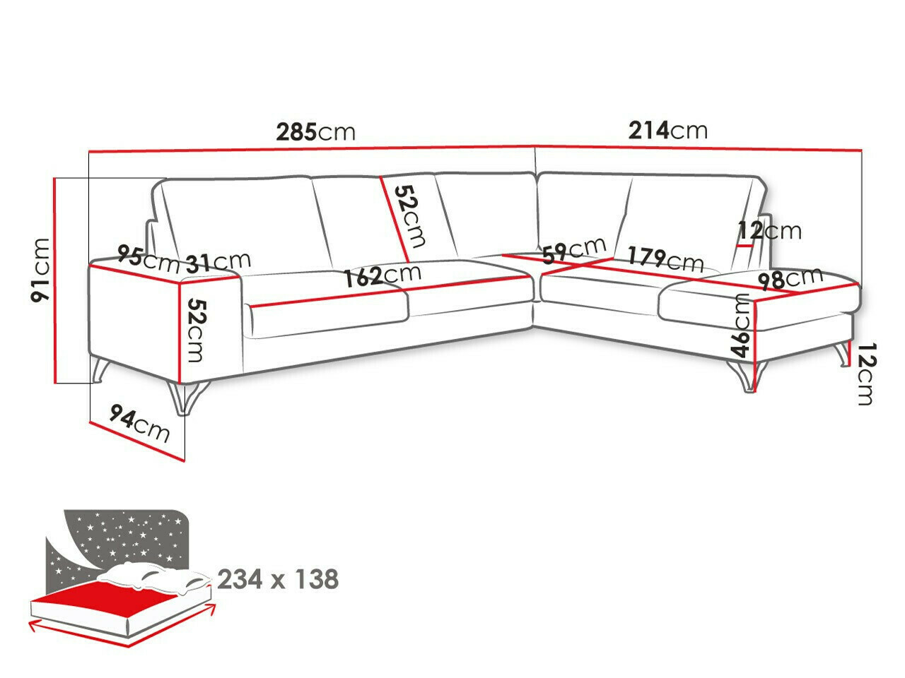 Corner sofa ComfiDream 112 (Vogue 16)