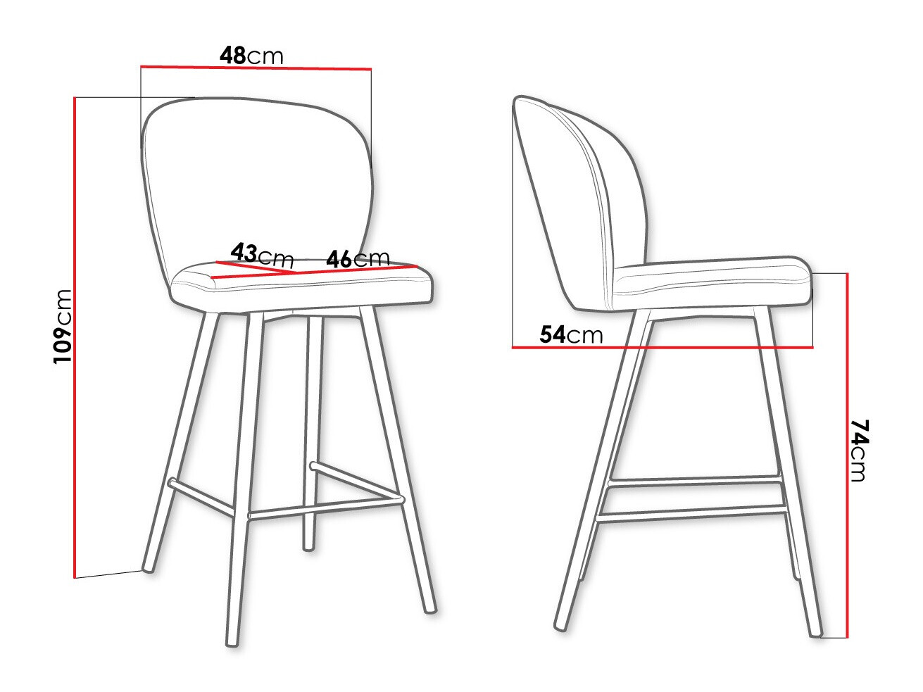 Bar stool Jackson 101 (Magic Velvet 2209)