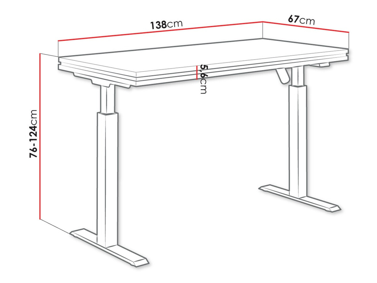 Height-adjustable desk Tucson 170 (Artisan oak + Matte black)