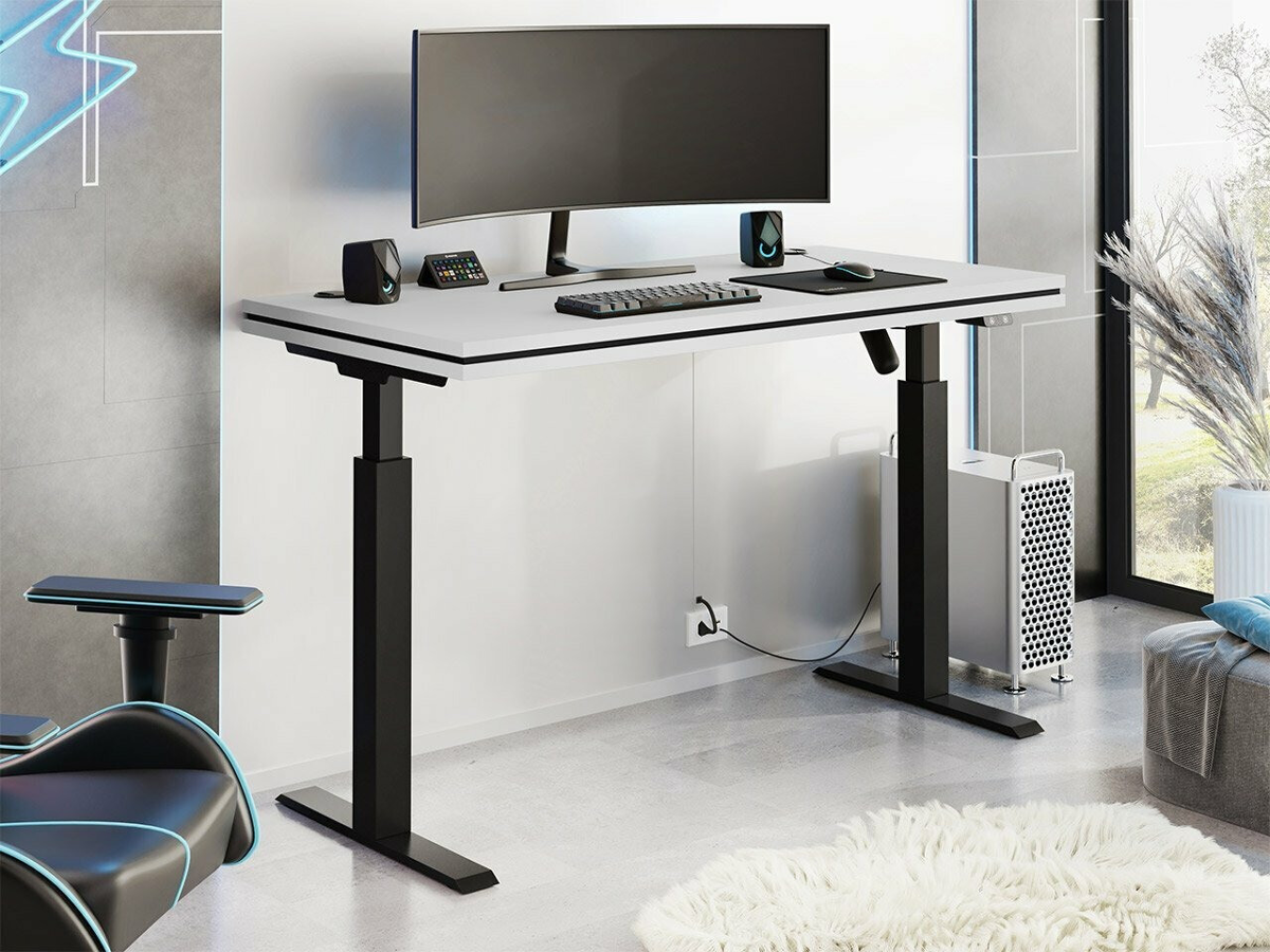 Height-adjustable desk Tucson 170 (Light grey + Matte black)