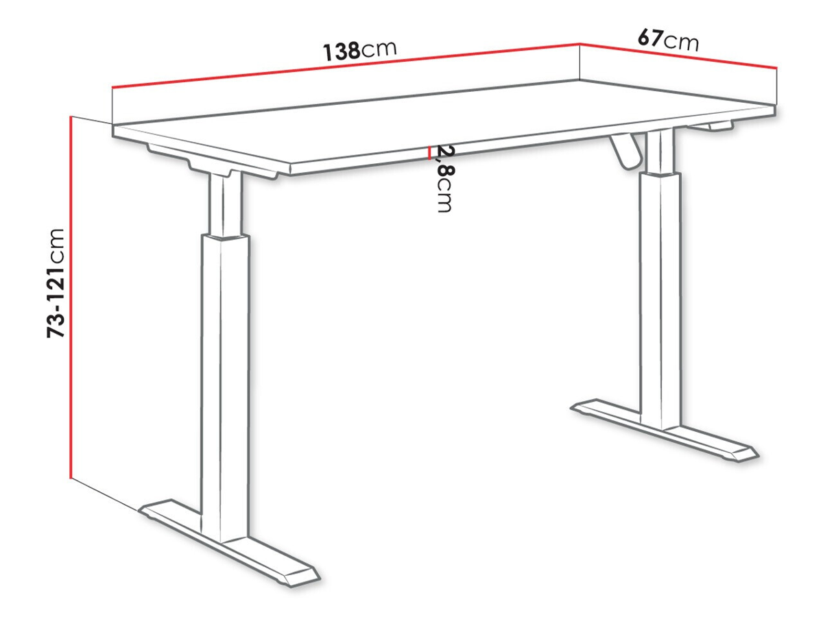 Height-adjustable desk Tucson 171 (Light grey + Matte black)