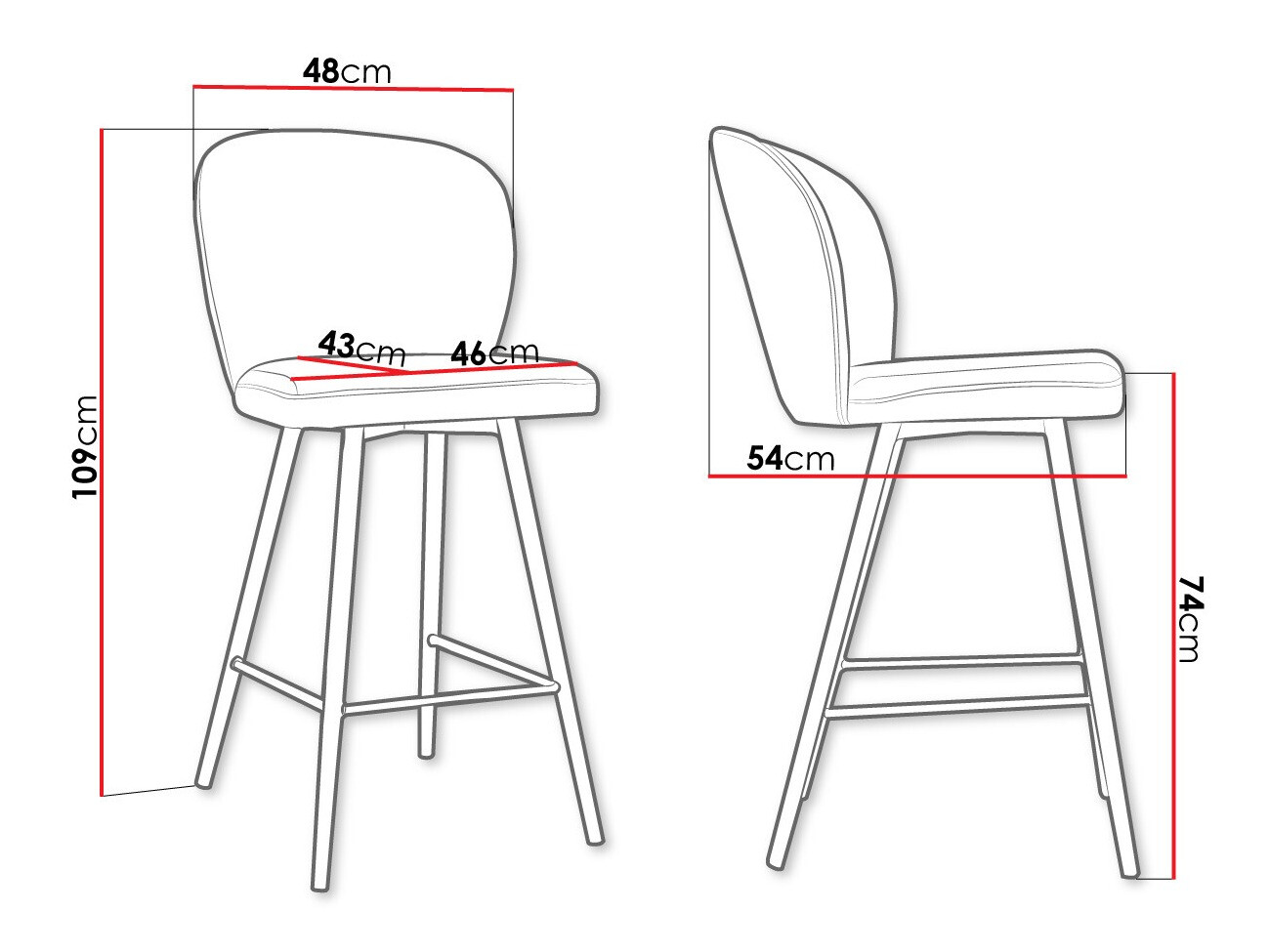 Bar stool Jackson 101 (Magic Velvet 2240)