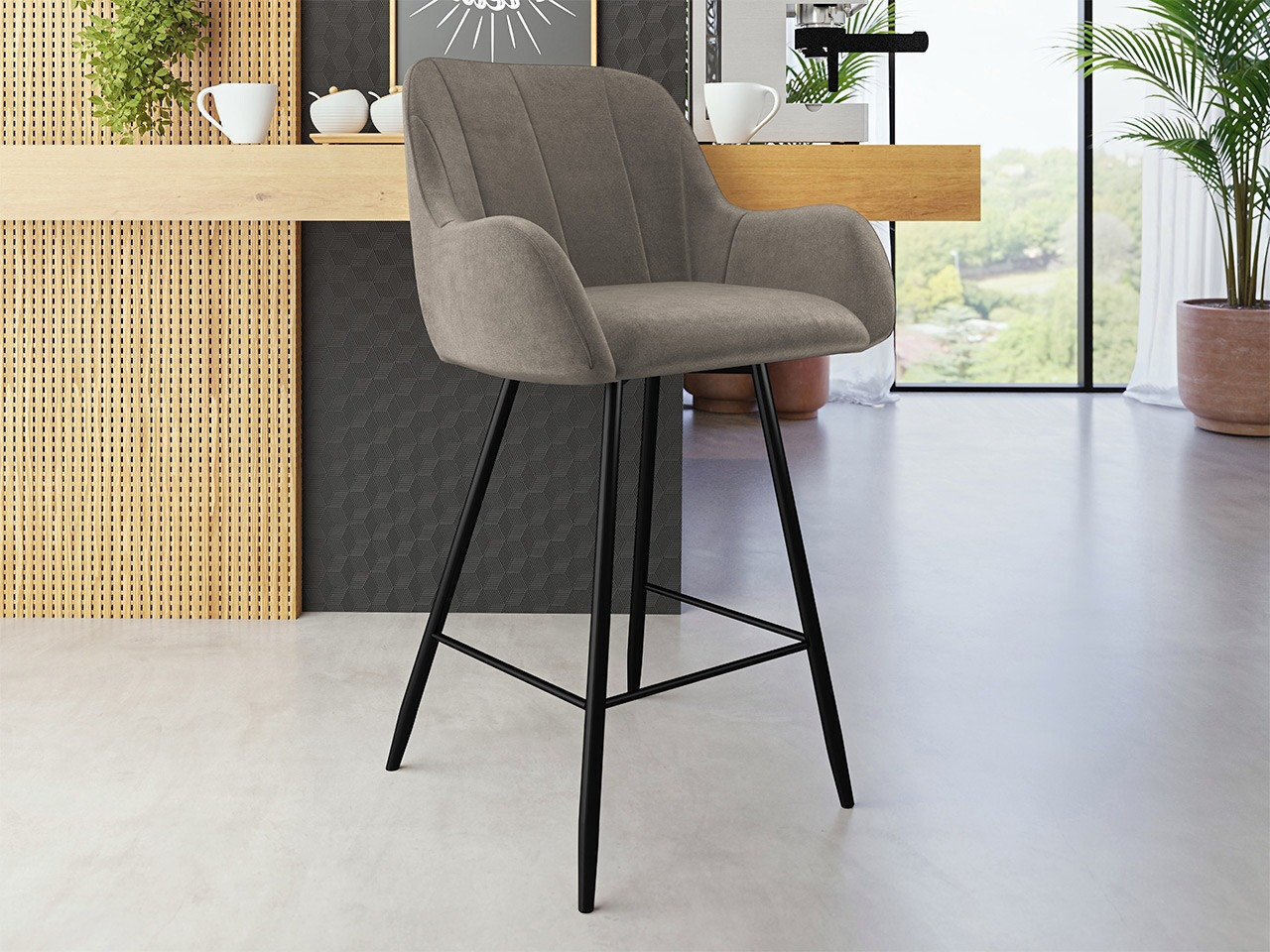 Bar stool Jackson 102 (Black + Magic Velvet 2209)
