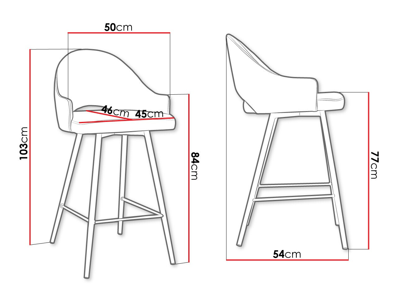 Bar stool Jackson 103 (Magic Velvet 2250)