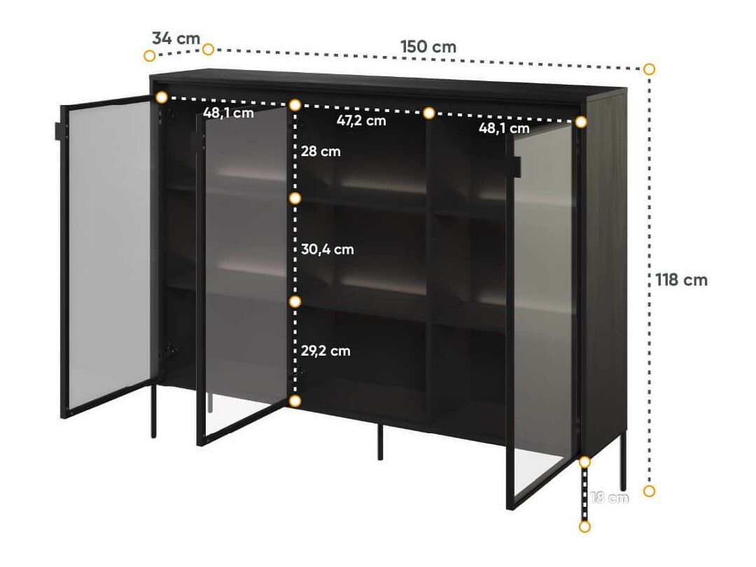 Sideboard Fernolu 108 (Black)